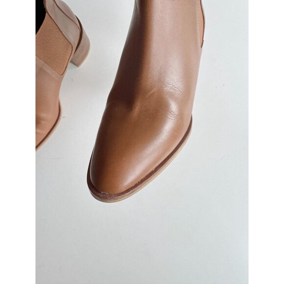 EVERLANE The Heel Boot Cognac Brown Leather Block Heel Ankle Boots, Size 6.5 - Picture 8 of 15